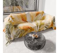 PETTI ARTIGIANI ITALIANI - Funda de sofá de Microfibra, 500 x 270 cm, Estampado de Palmeras de Olivo | Multiusos para sofás, colchas y manteles | Funda Protectora Lavable