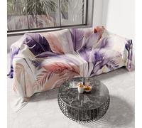 PETTI ARTIGIANI ITALIANI - Funda de sofá de Microfibra, 500 x 270 cm, Estampado de Palmeras Lilas | Multiusos para sofás, colchas y manteles | Funda Protectora Lavable