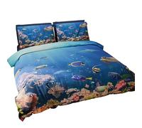 PETTI Artigiani Italiani Nordicas, Funda de Edredon, Ropa Made In Italy, 100% Satin, Raso, Acuario, CAMA 150-160 (250x200 cm)