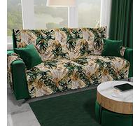 PETTI Artigiani Italiani - Funda para sofá de 4 plazas, Funda para sofá, Funda de sofá de Doble Cara, Funda Antimanchas, Color Tropical Verde, 100% Fabricada en Italia