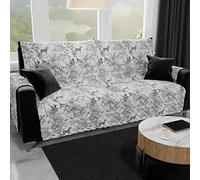 PETTI ARTIGIANI ITALIANI - Fundas Sofa, Funda Sofa 1 Plaza, Funda de Sofa Reversible, Cubre Sofas, Funda de Sofa y Funda de Sillon, 100% Made in Italy, Flores Grises