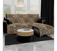 PETTI ARTIGIANI ITALIANI - Fundas Sofa, Funda Sofa 3 Plaza, Funda de Sofa Reversible, Cubre Sofas, Funda de Sofa y Funda de Sillon, 100% Made in Italy, Ámbar