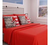 PETTI Artigiani Italiani - Juego Completo de Cama, sábanas de una Plaza y Media, 1 Juego de sábanas para Cama de Matrimonio, Estampado Solo sobre Fundas de Almohada, 100% Fabricado en Italia.