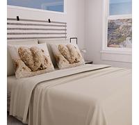 PETTI Artigiani Italiani - Juego Completo de Cama, sábanas matrimoniales, sábanas con corazón Dorado, Juego de Cama de Matrimonio, Estampado Solo sobre Fundas de Almohada, 100% Fabricado en Italia