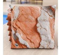 PETTI Artigiani Italiani - Juego de 6 Cojines para sillas de Cocina, Efecto mármol Claro, 40 x 40 cm, Fundas cuadradas para Comedor de Microfibra con impresión Digital y Lazos, 100% Fabricado en