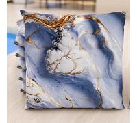 PETTI Artigiani Italiani - Juego de 6 cojines para sillas de cocina, efecto mármol lila, 40 x 40 cm, fundas cuadradas para comedor de microfibra con impresión digital y lazos, 100% fabricado en Italia
