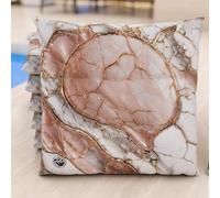 PETTI Artigiani Italiani - Juego de 6 Cojines para sillas de Cocina, Efecto mármol Rosa, 40 x 40 cm, Fundas cuadradas para Comedor de Microfibra con impresión Digital y Lazos, 100% Made in Italy