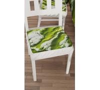 PETTI Artigiani Italiani - Juego de 6 Cojines para sillas de Cocina, Efecto mármol Verde, 40 x 40 cm, Fundas cuadradas con Goma elástica para Comedor, de Microfibra, 100% Made in Italy