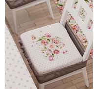 PETTI ARTIGIANI ITALIANI - Juego de 6 Cojines para Sillas de Comedor con Elástico, Fundas Silla Comedor y Cocina, Microfibra, 40x40 cm, Diseño Lunares Empolvado, Hecho con Amor y Pasión en Italia