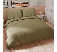 PETTI Artigiani Italiani - Juego de Funda nórdica de una Plaza y Media 200 x 200 cm (2 Fundas de Almohada de 80 x 80 cm Incluidas), Juego de Funda nórdica Suave Microfibra Color Barro Liso