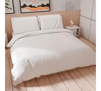 PETTI Artigiani Italiani - Juego de Funda nórdica de una Plaza y Media de 200 x 200 cm (2 Fundas de Almohada de 63 x 63 cm Incluidas), Funda nórdica Suave de Microfibra Color Blanco Liso