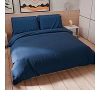 PETTI Artigiani Italiani - Juego de Funda nórdica de una Plaza y Media de 200 x 200 cm (2 Fundas de Almohada de 63 x 63 cm Incluidas), Funda nórdica Suave de Microfibra Color Azul Noche