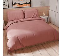 PETTI Artigiani Italiani - Juego de Funda nórdica de una Plaza y Media de 200 x 200 cm (2 Fundas de Almohada de 63 x 63 cm Incluidas), Juego de Funda nórdica Suave de Microfibra Color Liso Polvo