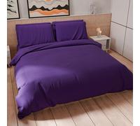 Petti Artigiani Italiani - Juego de Funda nórdica para Cama de Matrimonio de 240 x 220 cm (2 Fundas de Almohada de 50 x 80 cm Incluidas), Funda nórdica Suave de Microfibra Color Morado