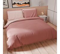 Petti Artigiani Italiani - Juego de Funda nórdica para Cama de Matrimonio de 240 x 220 cm (2 Fundas de Almohada de 50 x 80 cm Incluidas), Funda nórdica Suave de Microfibra Color Liso Polvo Claro