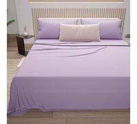 PETTI ARTIGIANI ITALIANI - Juego de Sábana, Juego de Sábanas 100% Algodón, 3 Piezas 1pz Sábana Bajera Ajustable 1pz Funda de Almohada 1pz Sábana Encimera, 100% Made in Italy, Lila