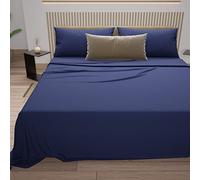 PETTI ARTIGIANI ITALIANI - Juego de Sábana, Juego de Sábanas 100% Algodón, 3 Piezas 1pz Sábana Bajera Ajustable 1pz Funda de Almohada 1pz Sábana Encimera, 100% Made in Italy, Azul Eléctrico