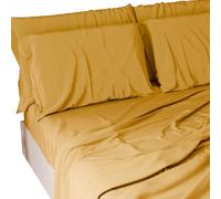 PETTI ARTIGIANI ITALIANI - Juego de Sábana, Juego de Sábanas 100% Algodón, 3 Piezas 1pz Sábana Bajera Ajustable 2pz Funda de Almohada 1pz Sábana Encimera, 100% Made in Italy, Amarillo