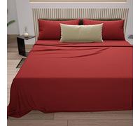 PETTI ARTIGIANI ITALIANI - Juego de Sábana, Juego de Sábanas 100% Algodón, 3 Piezas 1pz Sábana Bajera Ajustable 1pz Funda de Almohada 1pz Sábana Encimera, 100% Made in Italy, Rojo