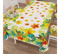 PETTI ARTIGIANI ITALIANI - Mantel Antimanchas, Mantel Rectangular, Mantel de Mesa, Mantel Estampado, Tropical 03, 100% Made in Italy