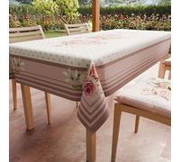 PETTI ARTIGIANI ITALIANI - Mantel Antimanchas Rectangular (140 x 180 cm) Protector de Mesa de Cocina, Diseño Shabby Pois Polvo, 6 Plazas, 100% Fabricado en Italia