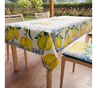 PETTI ARTIGIANI ITALIANI - Mantel Antimanchas Rectangular (140 x 240 cm) Protector de Mesa de Cocina, Diseño Vietri 01, 12 Plazas, 100% Fabricado en Italia