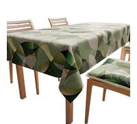 PETTI ARTIGIANI ITALIANI - Mantel de Cocina Antimanchas de Microfibra, Diseño Círculos Salvia, 6 Personas (140x180 cm)