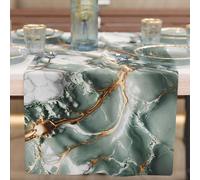 PETTI Artigiani Italiani - Mantel de Mesa Moderno y Elegante con Efecto mármol Salvia, 100% Fabricado en Italia