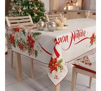 PETTI ARTIGIANI ITALIANI - Mantel navideño Antimanchas Cuadrado para Mesa de Cocina, diseño navideño, 4 plazas (140 x 140 cm), 100% Fabricado en Italia