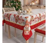 PETTI ARTIGIANI ITALIANI - Mantel Navideño Antimanchas para Mesa, 100%, Circo, X4 Asientos (140x140 cm)