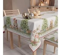 PETTI ARTIGIANI ITALIANI - Mantel Navideño Antimanchas para Mesa, 100%, Osos de Navidad, X24 Asientos (140x450 cm)