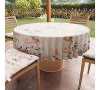 PETTI ARTIGIANI ITALIANI - Mantel Redondo Antimanchas de Microfibra (Diámetro Ø 120 cm), Manteles para Mesa Redonda, Diseño Floral 17, 100%