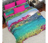 PETTI Artigiani Italiani Nordicas, Funda de Edredon, Ropa Made In Italy, 100% Satin, Raso, Paraiso, CAMA 135 (200x200 cm)