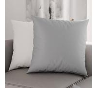 PETTI ARTIGIANI ITALIANI - Par de Fundas de Almohada 30x30 cm, Pareja de Funda de Cojín Lisas Double Face Blanco Gris Claro, 100% Microfibra Hipoalergénica