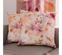 PETTI Artigiani Italiani - Par de Fundas de Almohada 30x30 cm, Pareja de Funda de Cojín Motivo Floral, 100% Microfibra Hipoalergénica, Paquete de 2, Made in Italy