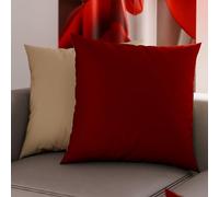PETTI ARTIGIANI ITALIANI - Par de Fundas de Almohada 35x35 cm, Pareja de Funda de Cojín Lisas Double Face Burdeos Topo, 100% Microfibra Hipoalergénica
