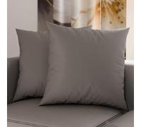 PETTI ARTIGIANI ITALIANI - Par de Fundas de Almohada 35x35 cm, Pareja de Funda de Cojín Lisas Gris Oscuro, 100% Microfibra Hipoalergénica, Made in Italy