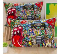 PETTI Artigiani Italiani - Par de Fundas de Almohada 40x145 cm, Pareja de Funda de Cojín Mural Colorido, 100% Microfibra Hipoalergénica, Paquete de 2, Made in Italy