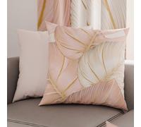 PETTI Artigiani Italiani - Par de Fundas de Almohada 40x40 cm, Pareja de Funda de Cojín Hojas Rosa, 100% Microfibra Hipoalergénica, Paquete de 2, Made in Italy