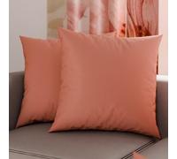 PETTI Artigiani Italiani - Par de Fundas de Almohada 40x40 cm, Pareja de Funda de Cojín Lisas Polvo Oscuro, 100% Microfibra Hipoalergénica, Made in Italy