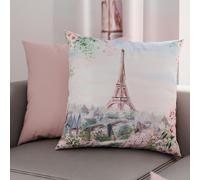PETTI Artigiani Italiani - Par de Fundas de Almohada 40x40 cm, Pareja de Funda de Cojín Paris Rosa, 100% Microfibra Hipoalergénica, Paquete de 2, Made in Italy