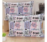 PETTI Artigiani Italiani - Par de Fundas de Almohada 40x60 cm, Pareja de Funda de Cojín Chica Girl, 100% Microfibra Hipoalergénica, Paquete de 2, Made in Italy