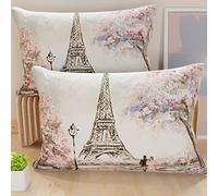 PETTI Artigiani Italiani - Par de Fundas de Almohada 40x70 cm, Pareja de Funda de Cojín Paris, 100% Microfibra Hipoalergénica, Paquete de 2, Made in Italy