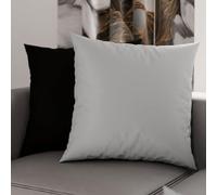 PETTI ARTIGIANI ITALIANI - Par de Fundas de Almohada 45x45 cm, Pareja de Funda de Cojín Lisas Double Face Negro Gris Claro, 100% Microfibra Hipoalergénica