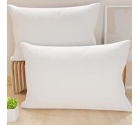 PETTI ARTIGIANI ITALIANI - Par de Fundas de Almohada 50x30 cm, Pareja de Funda de Cojín Lisas Blanco, 100% Microfibra Hipoalergénica, Made in Italy