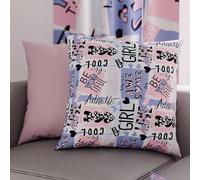 PETTI Artigiani Italiani - Par de Fundas de Almohada 50x50 cm, Pareja de Funda de Cojín Chica Girl, 100% Microfibra Hipoalergénica, Paquete de 2, Made in Italy