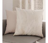 PETTI Artigiani Italiani - Par de Fundas de Almohada 50x50 cm, Pareja de Funda de Cojín Hojas Beige, 100% Microfibra Hipoalergénica, Paquete de 2, Made in Italy