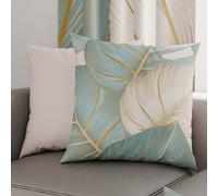 PETTI Artigiani Italiani - 2 Fundas de Almohada 50x50 cm en Microfibra, Cojines Dormitorio, Sofá, Salón, Set de 2 Fundas de Cojín, Funda Tropical Celeste O, 100% Fabricado en Italia