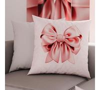 PETTI Artigiani Italiani - Par de Fundas de Almohada 50x50 cm, Pareja de Funda de Cojín Lazo Rosa, 100% Microfibra Hipoalergénica, Paquete de 2, Made in Italy