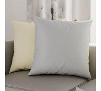 PETTI ARTIGIANI ITALIANI - Par de Fundas de Almohada 50x50 cm, Pareja de Funda de Cojín Lisas Double Face Gris Claro Crema, 100% Microfibra Hipoalergénica